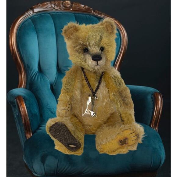 16” Charlie Bears Kylian Isabelle Collection Green Mohair Teddy Bear - Picture 2 of 3